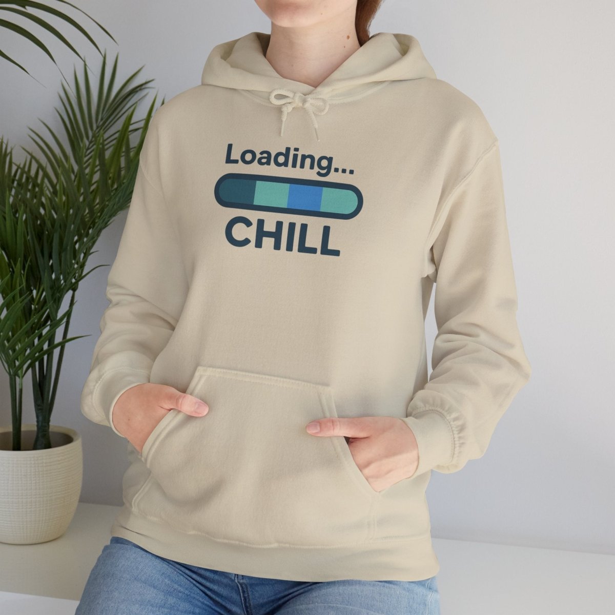 "Loading Chill" Unisex Hoodie, Cozy Sweatshirt for Relaxation, Perfect for Gifts, Chill Vibes, Casual Wear - AI Tee Hero