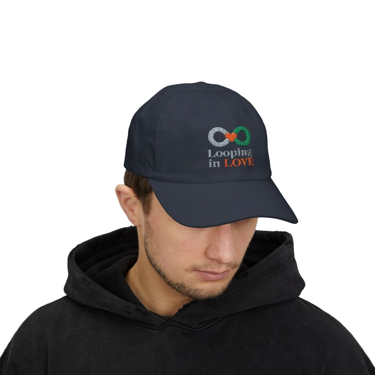 "Looping in Love" Dad Cap - Casual Style, Gift for Dad, Summer Accessory, Father's Day Hat, Everyday Wear - AI Tee Hero