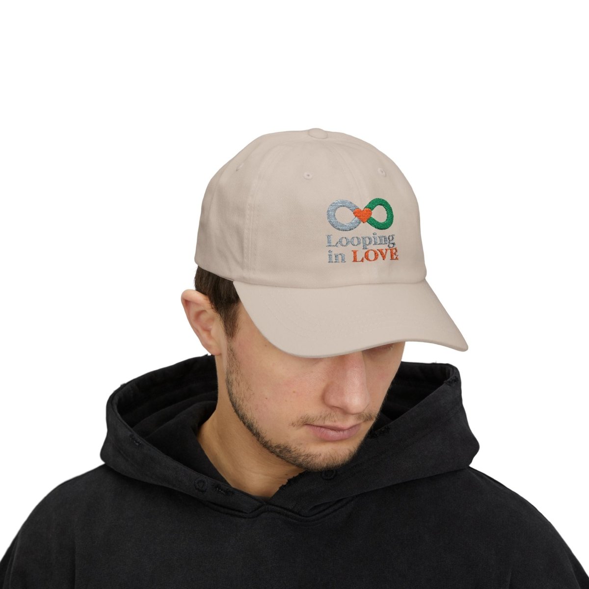 "Looping in Love" Dad Cap - Casual Style, Gift for Dad, Summer Accessory, Father's Day Hat, Everyday Wear - AI Tee Hero