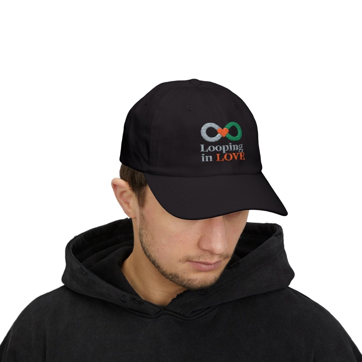 "Looping in Love" Dad Cap - Casual Style, Gift for Dad, Summer Accessory, Father's Day Hat, Everyday Wear - AI Tee Hero