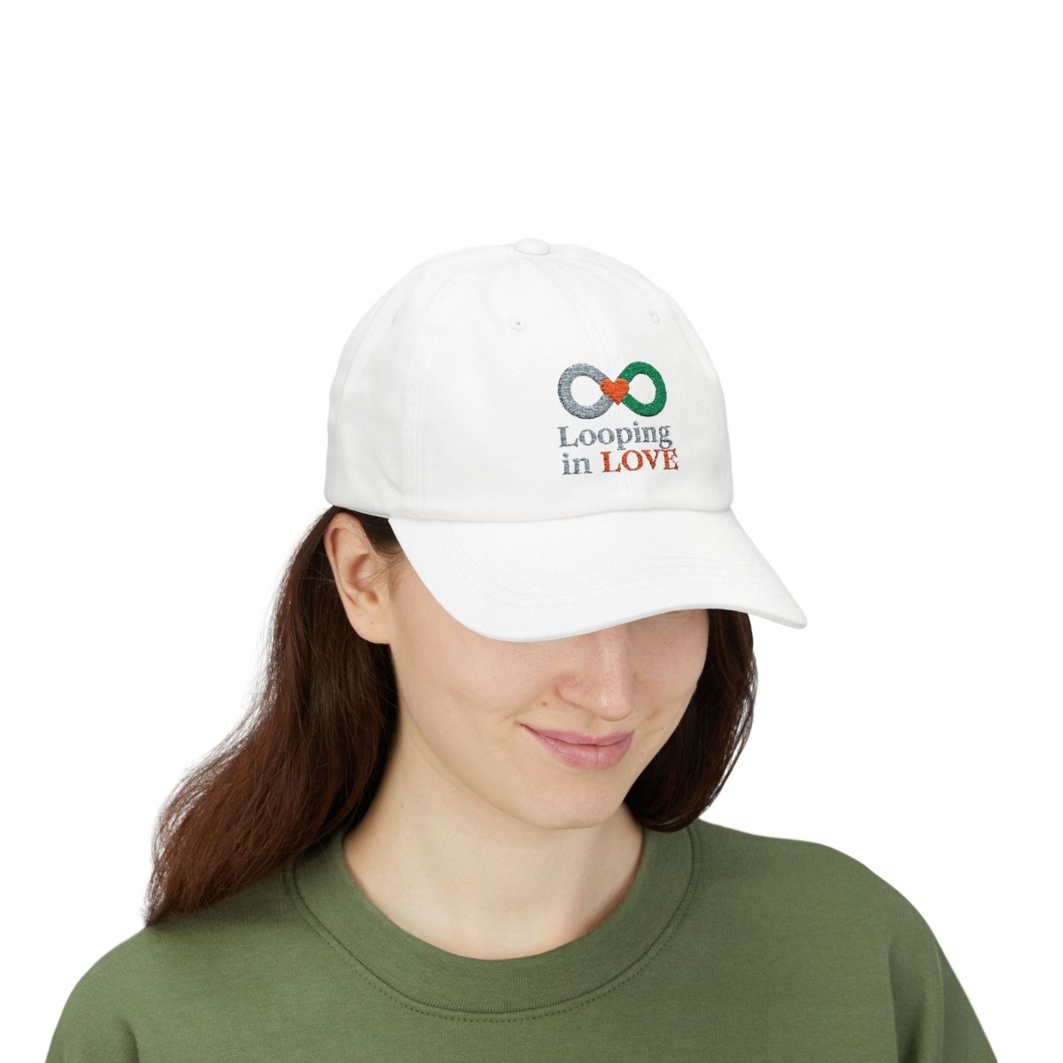"Looping in Love" Dad Cap - Casual Style, Gift for Dad, Summer Accessory, Father's Day Hat, Everyday Wear - AI Tee Hero