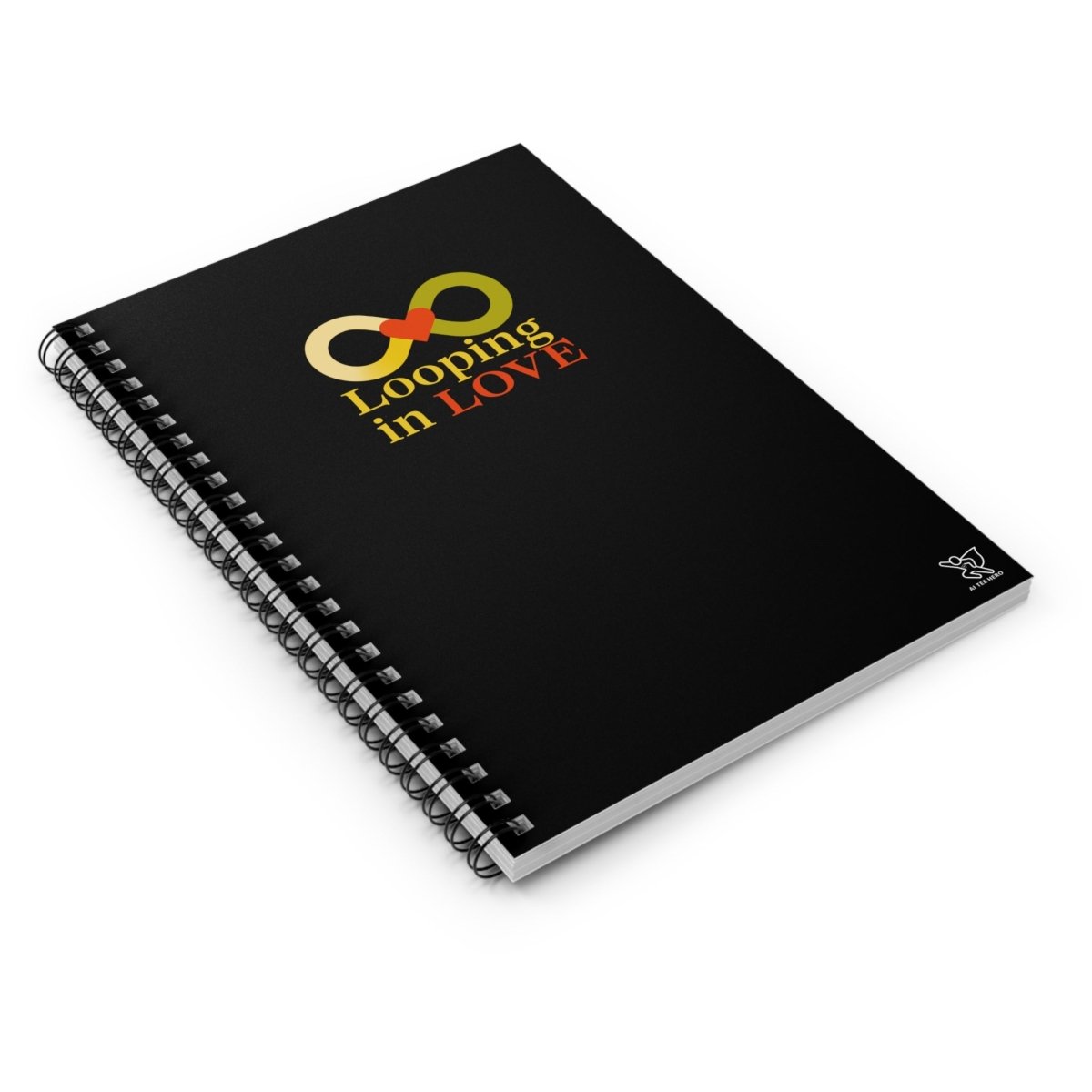 "Looping in Love" Design, Digital Era Spiral Notebook - Ruled Line Journal, Journaling, Gift for Engagement - AI Tee Hero