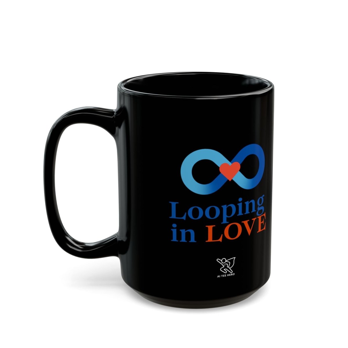 "Looping in Love" Digital Era Mug, Cute Gift for Partner, Sweetheart Coffee Cup, Valentine’s Day Present, Anniversary Mug - AI Tee Hero