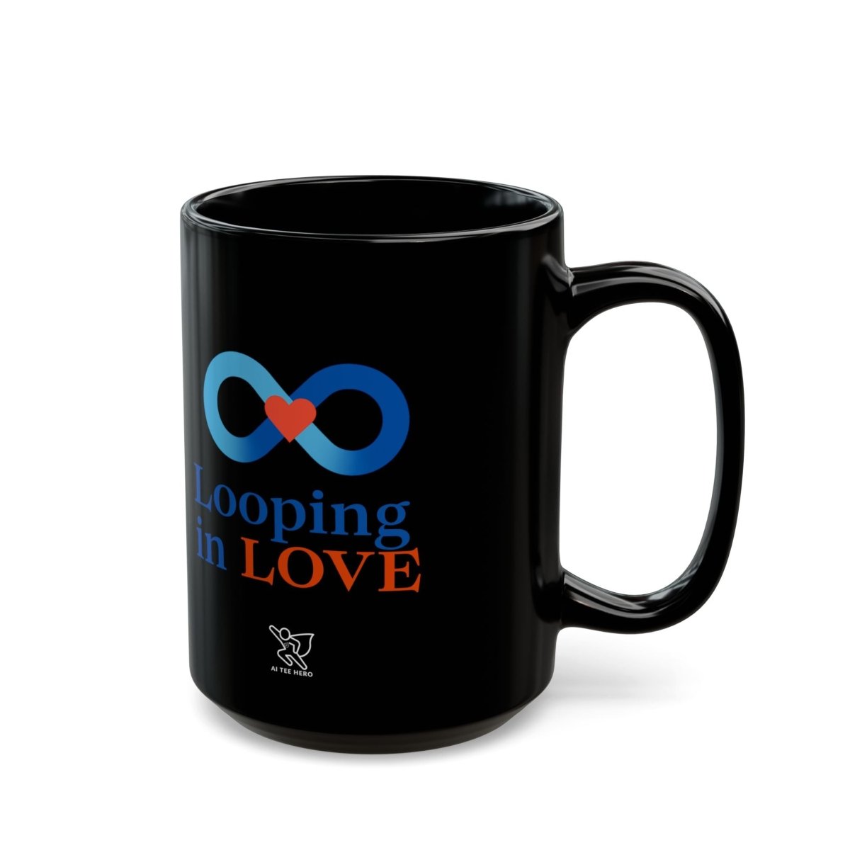 "Looping in Love" Digital Era Mug, Cute Gift for Partner, Sweetheart Coffee Cup, Valentine’s Day Present, Anniversary Mug - AI Tee Hero