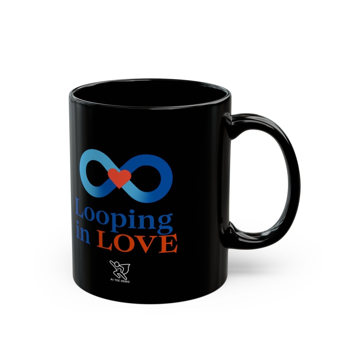 "Looping in Love" Digital Era Mug, Cute Gift for Partner, Sweetheart Coffee Cup, Valentine’s Day Present, Anniversary Mug - AI Tee Hero
