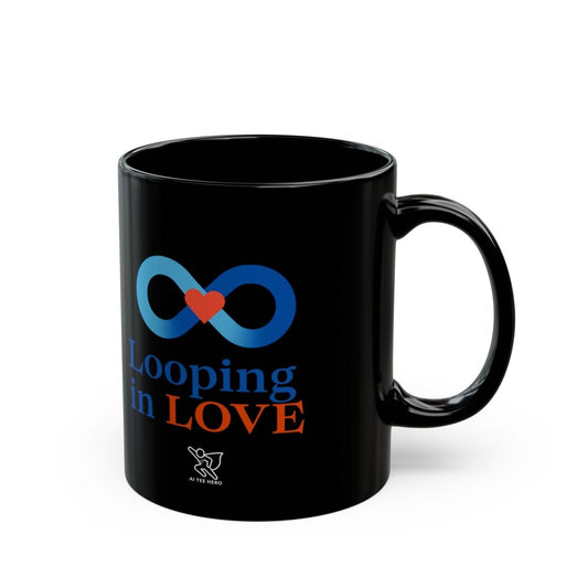 "Looping in Love" Digital Era Mug, Cute Gift for Partner, Sweetheart Coffee Cup, Valentine’s Day Present, Anniversary Mug - AI Tee Hero