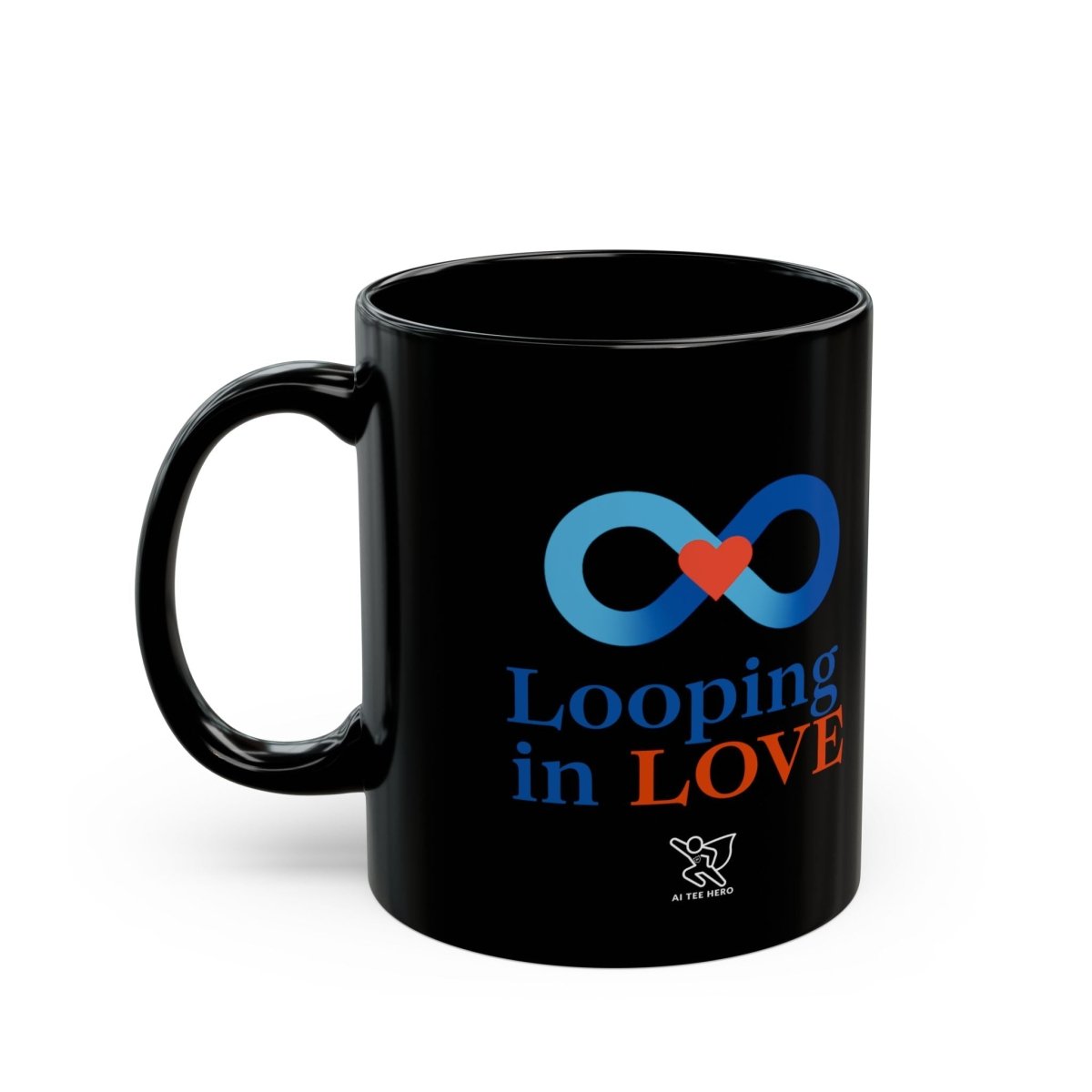 "Looping in Love" Digital Era Mug, Cute Gift for Partner, Sweetheart Coffee Cup, Valentine’s Day Present, Anniversary Mug - AI Tee Hero