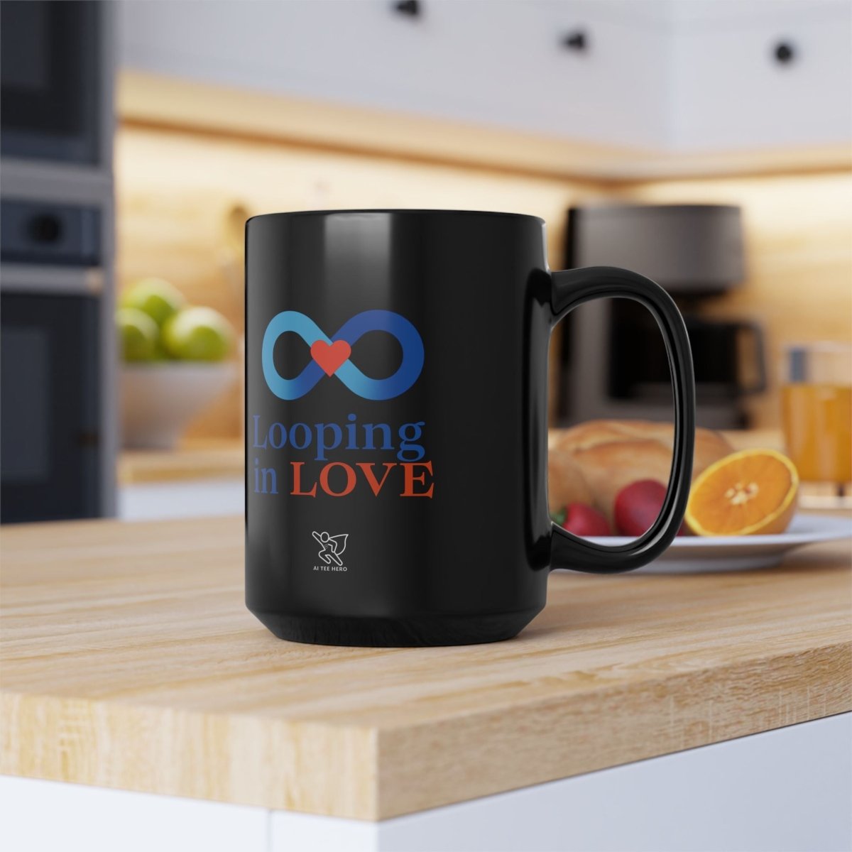"Looping in Love" Digital Era Mug, Cute Gift for Partner, Sweetheart Coffee Cup, Valentine’s Day Present, Anniversary Mug - AI Tee Hero