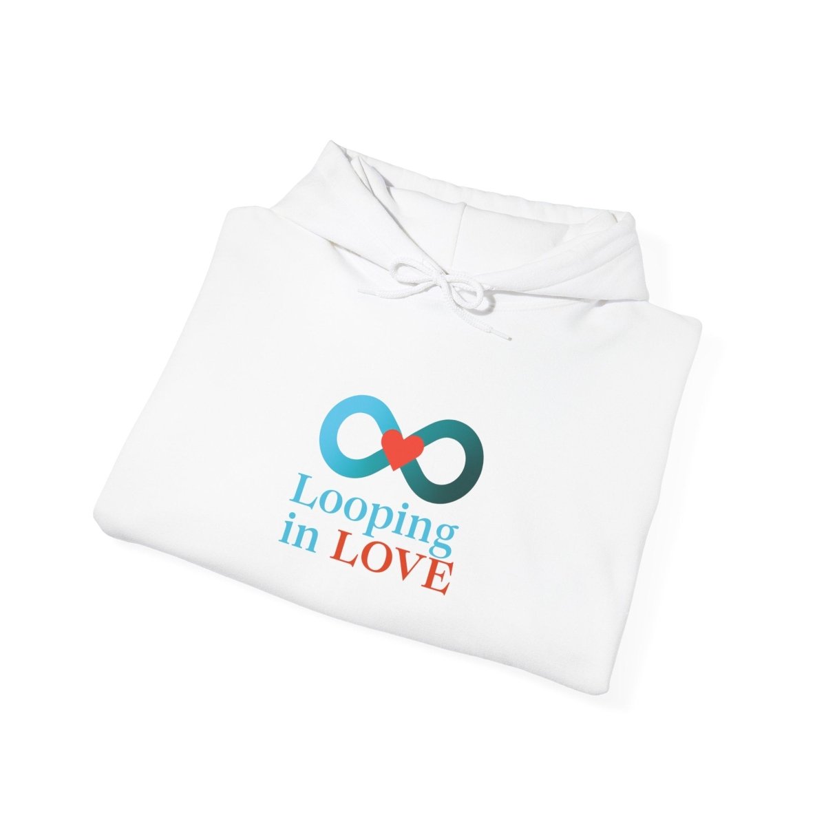 "Looping in LOVE" Unisex Hooded Sweatshirt Cozy Gift for Couples, Valentine's Day, Matching Sweatshirts, Love Apparel, Cute Hoodies - AI Tee Hero
