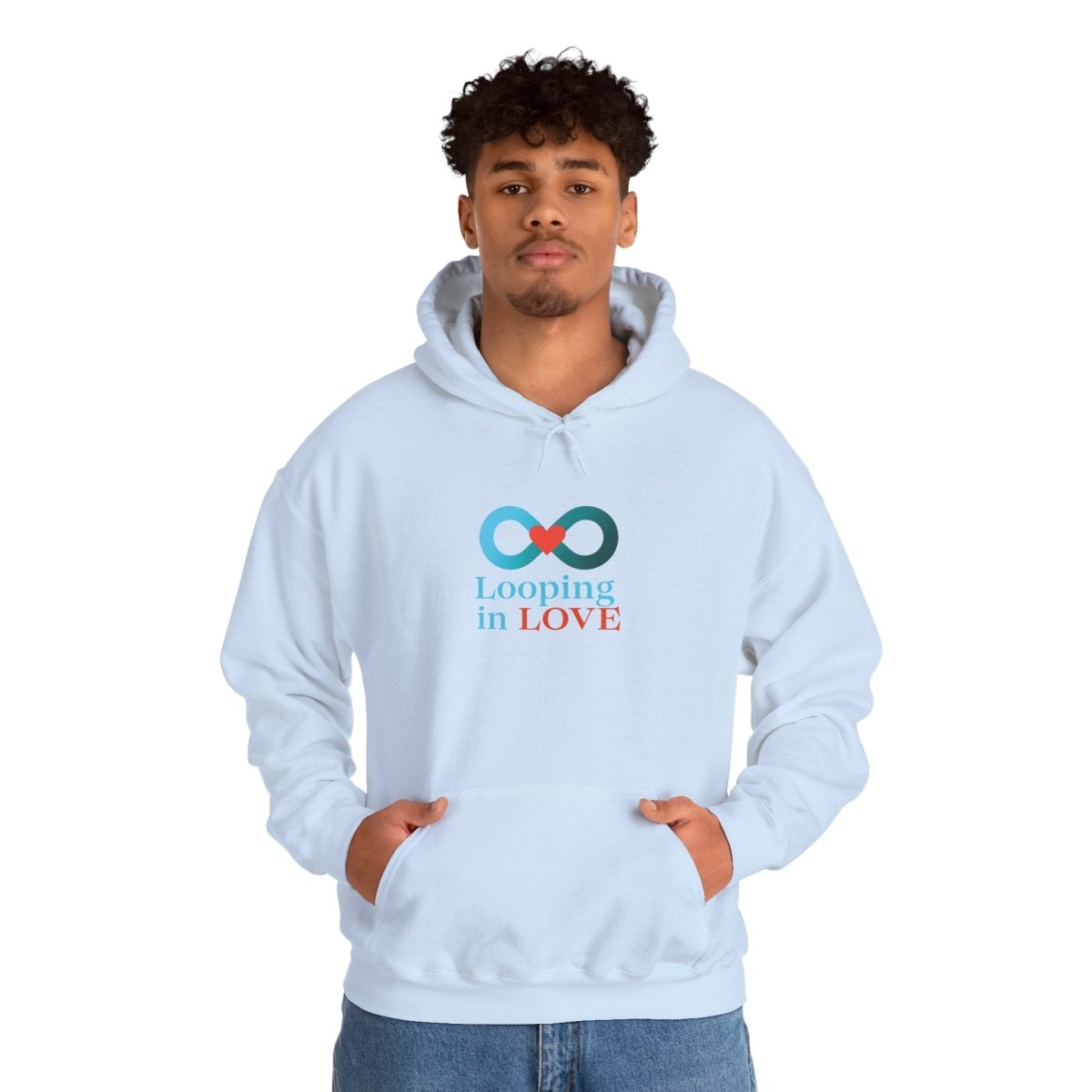 "Looping in LOVE" Unisex Hooded Sweatshirt Cozy Gift for Couples, Valentine's Day, Matching Sweatshirts, Love Apparel, Cute Hoodies - AI Tee Hero