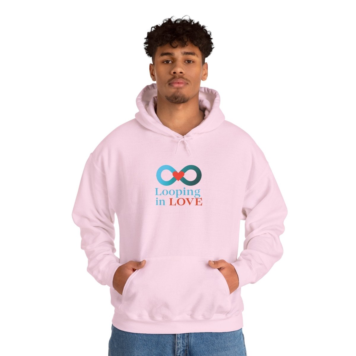 "Looping in LOVE" Unisex Hooded Sweatshirt Cozy Gift for Couples, Valentine's Day, Matching Sweatshirts, Love Apparel, Cute Hoodies - AI Tee Hero