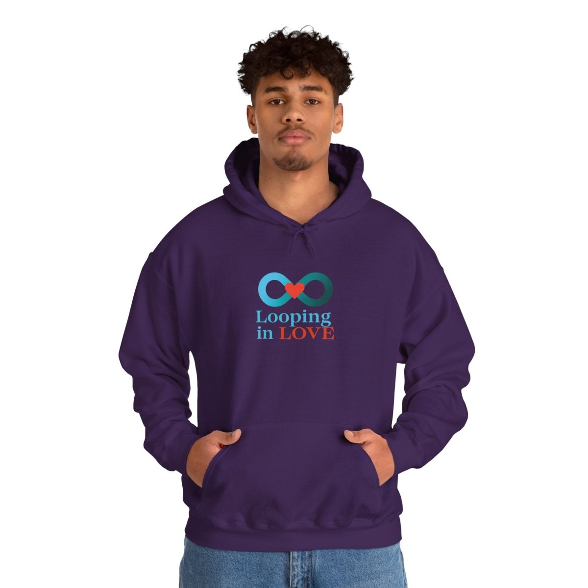 "Looping in LOVE" Unisex Hooded Sweatshirt Cozy Gift for Couples, Valentine's Day, Matching Sweatshirts, Love Apparel, Cute Hoodies - AI Tee Hero