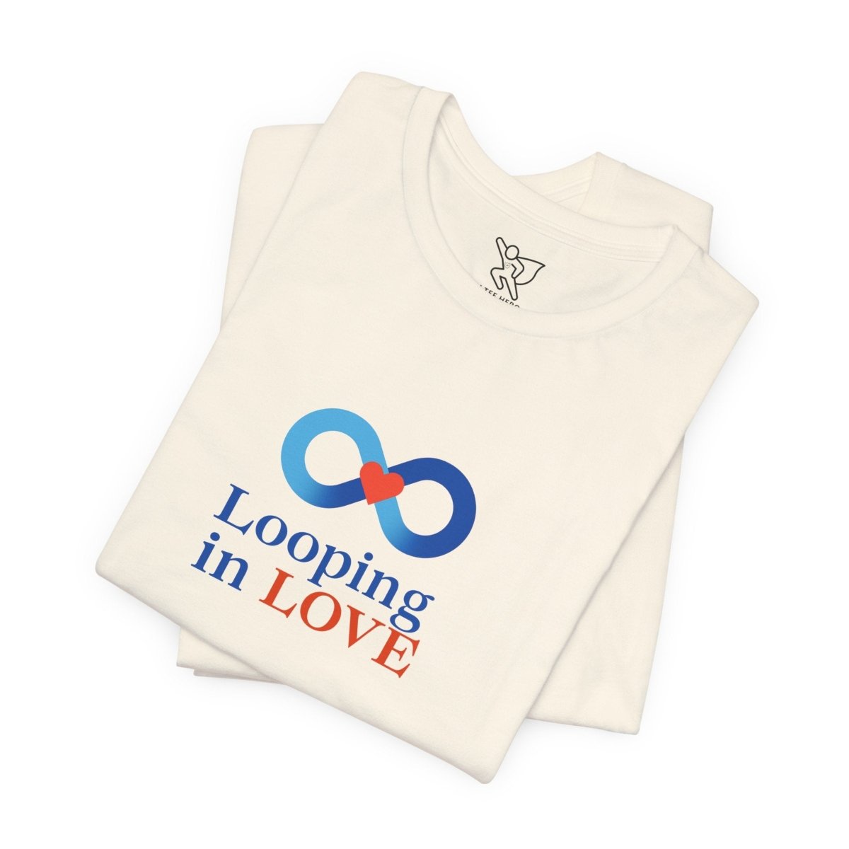 "Looping in LOVE" Unisex Tee | Perfect Gift for Couples, Valentine's Day, Anniversary, Casual Wear, Love Theme CW - 1 Blue - AI Tee Hero
