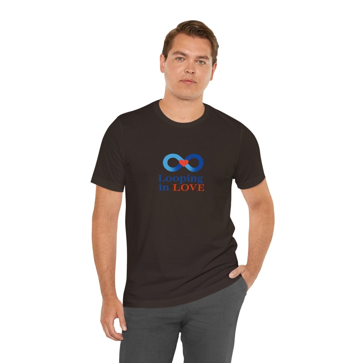 "Looping in LOVE" Unisex Tee | Perfect Gift for Couples, Valentine's Day, Anniversary, Casual Wear, Love Theme CW - 1 Blue - AI Tee Hero
