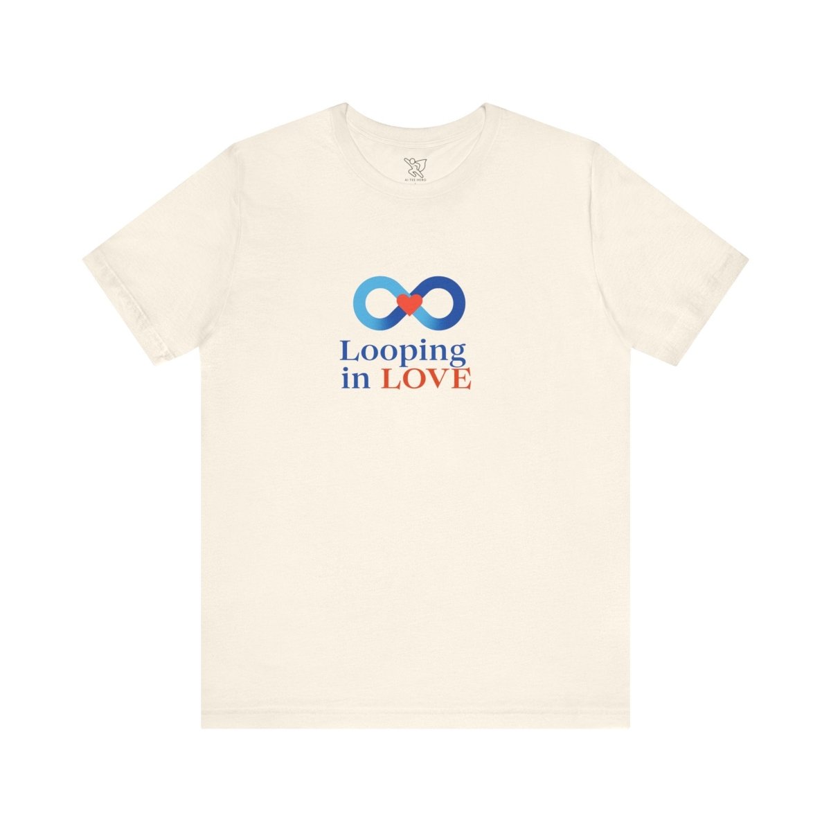"Looping in LOVE" Unisex Tee | Perfect Gift for Couples, Valentine's Day, Anniversary, Casual Wear, Love Theme CW - 1 Blue - AI Tee Hero