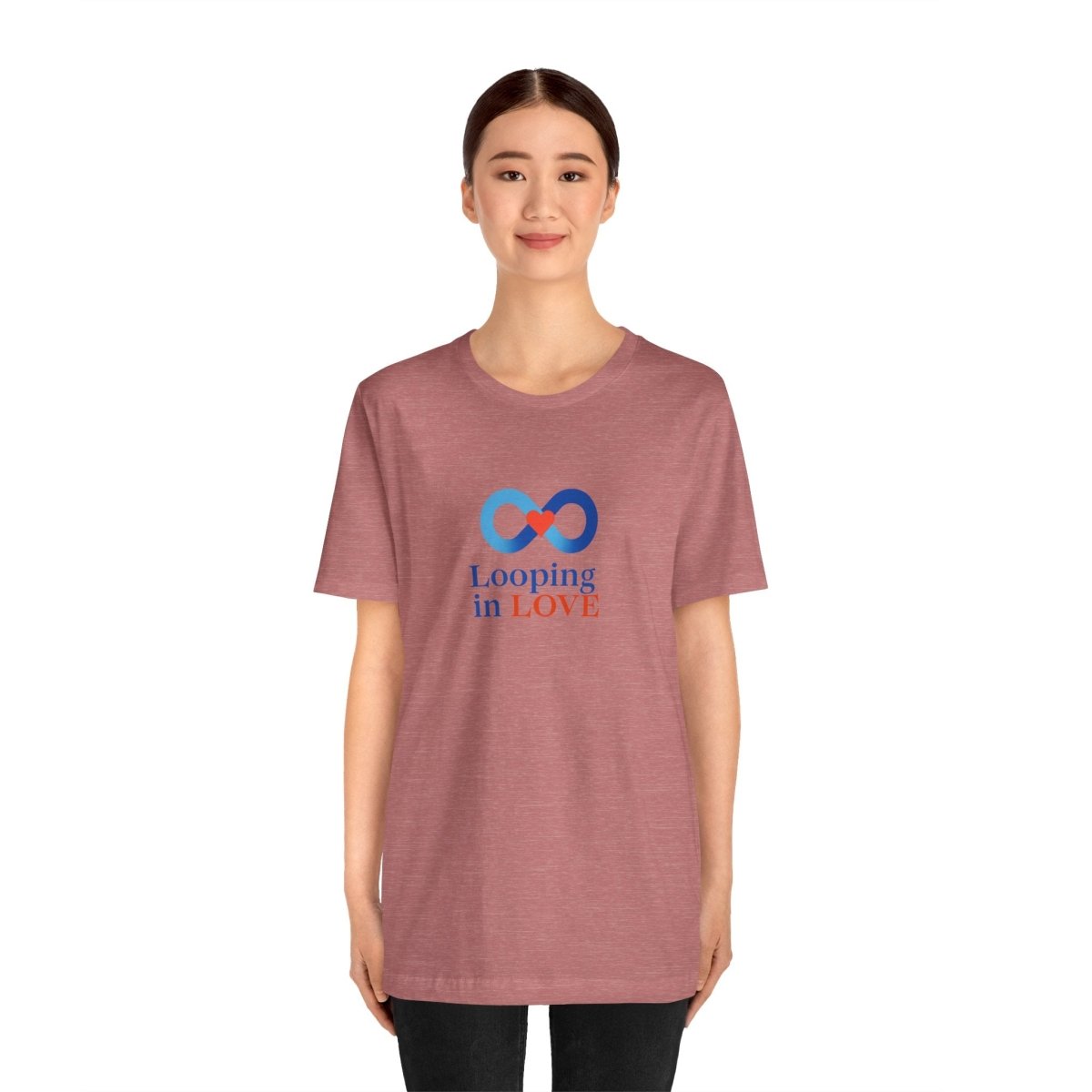 "Looping in LOVE" Unisex Tee | Perfect Gift for Couples, Valentine's Day, Anniversary, Casual Wear, Love Theme CW - 1 Blue - AI Tee Hero