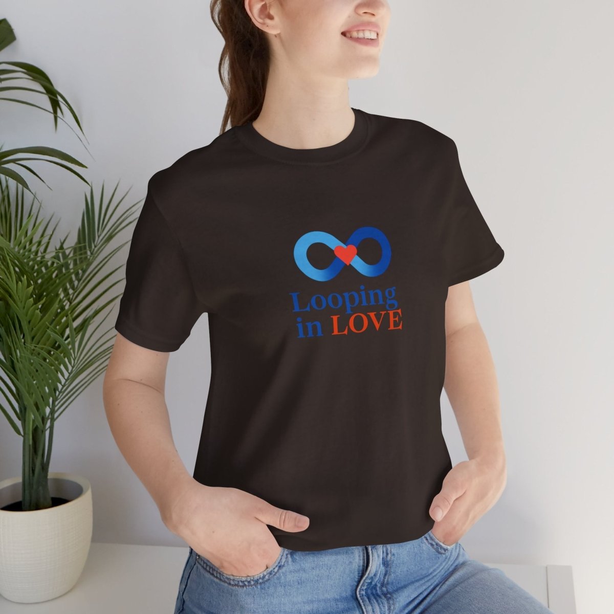 "Looping in LOVE" Unisex Tee | Perfect Gift for Couples, Valentine's Day, Anniversary, Casual Wear, Love Theme CW - 1 Blue - AI Tee Hero