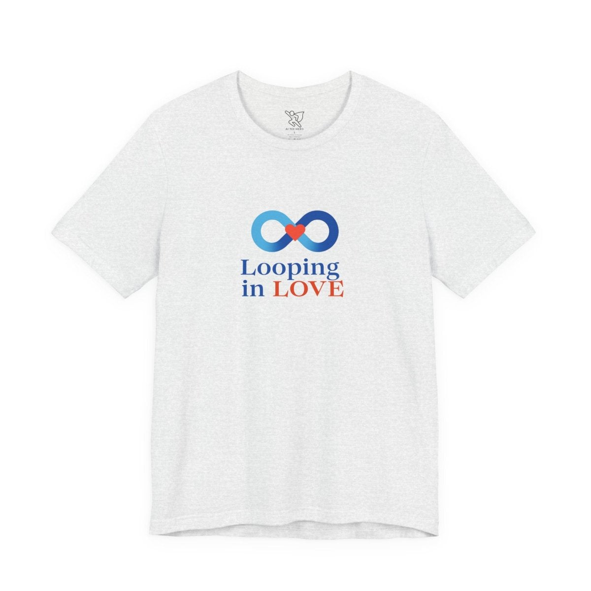 "Looping in LOVE" Unisex Tee | Perfect Gift for Couples, Valentine's Day, Anniversary, Casual Wear, Love Theme CW - 1 Blue - AI Tee Hero