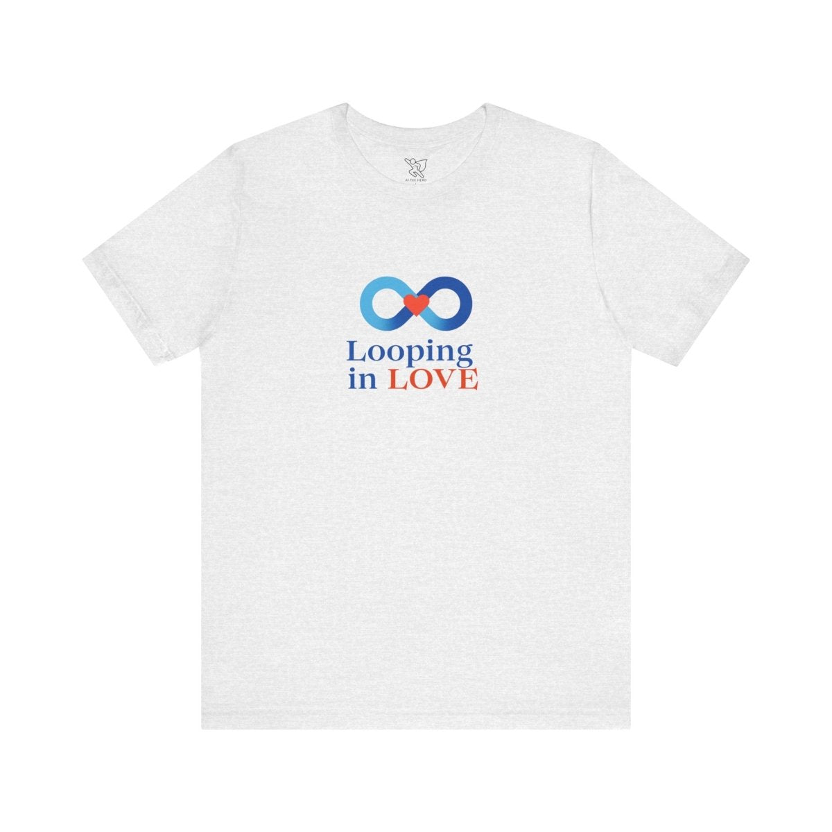 "Looping in LOVE" Unisex Tee | Perfect Gift for Couples, Valentine's Day, Anniversary, Casual Wear, Love Theme CW - 1 Blue - AI Tee Hero