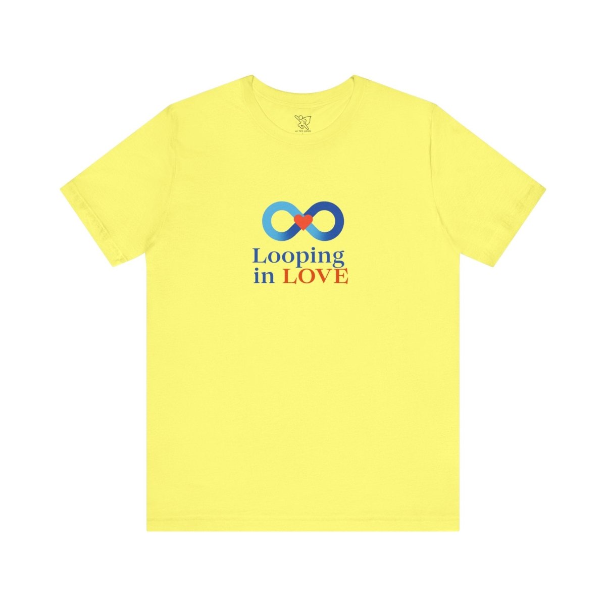 "Looping in LOVE" Unisex Tee | Perfect Gift for Couples, Valentine's Day, Anniversary, Casual Wear, Love Theme CW - 1 Blue - AI Tee Hero