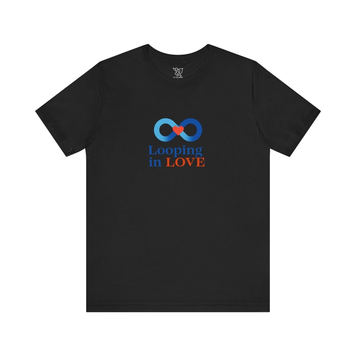 "Looping in LOVE" Unisex Tee | Perfect Gift for Couples, Valentine's Day, Anniversary, Casual Wear, Love Theme CW - 1 Blue - AI Tee Hero