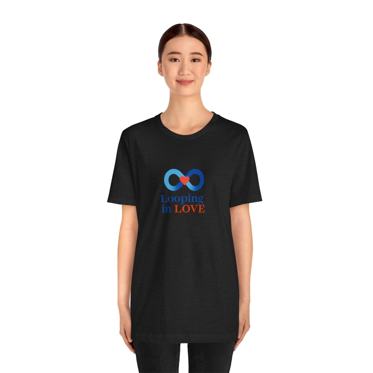 "Looping in LOVE" Unisex Tee | Perfect Gift for Couples, Valentine's Day, Anniversary, Casual Wear, Love Theme CW - 1 Blue - AI Tee Hero