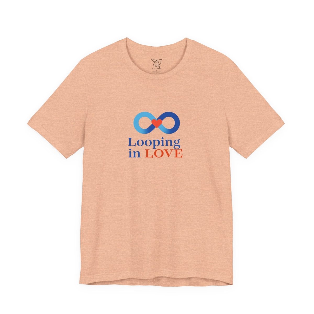 "Looping in LOVE" Unisex Tee | Perfect Gift for Couples, Valentine's Day, Anniversary, Casual Wear, Love Theme CW - 1 Blue - AI Tee Hero