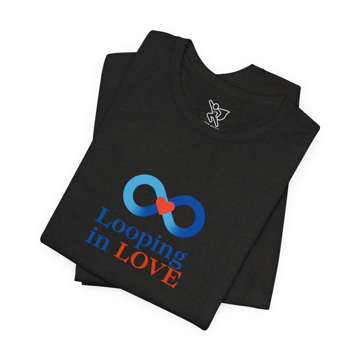 "Looping in LOVE" Unisex Tee | Perfect Gift for Couples, Valentine's Day, Anniversary, Casual Wear, Love Theme CW - 1 Blue - AI Tee Hero