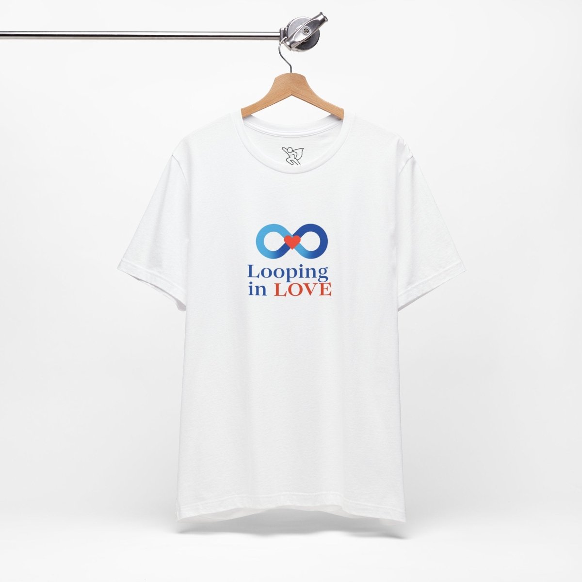 "Looping in LOVE" Unisex Tee | Perfect Gift for Couples, Valentine's Day, Anniversary, Casual Wear, Love Theme CW - 1 Blue - AI Tee Hero