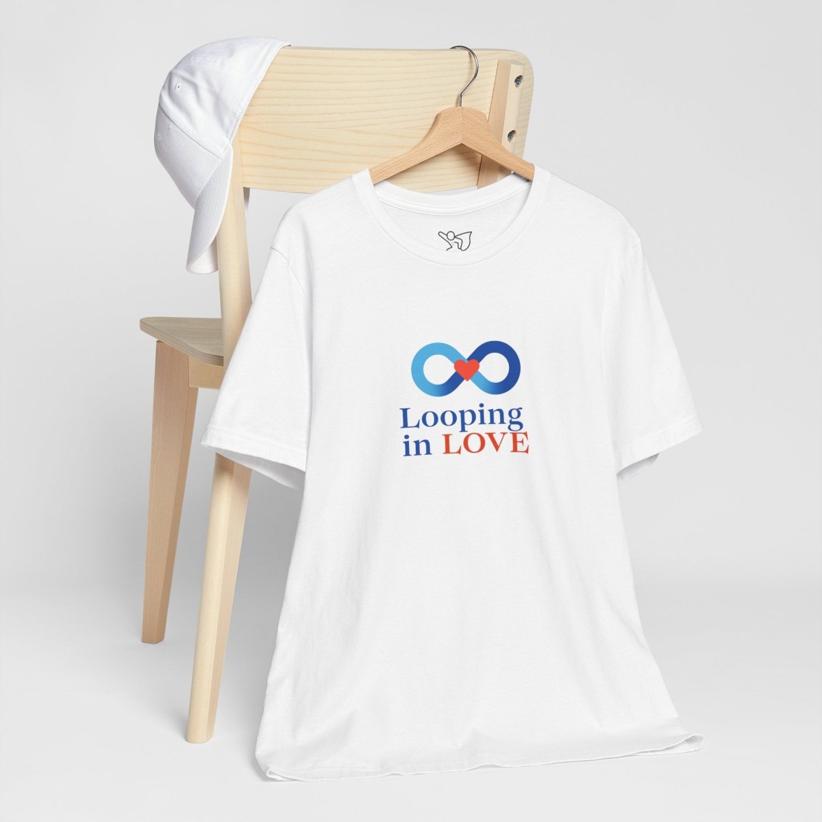 "Looping in LOVE" Unisex Tee | Perfect Gift for Couples, Valentine's Day, Anniversary, Casual Wear, Love Theme CW - 1 Blue - AI Tee Hero