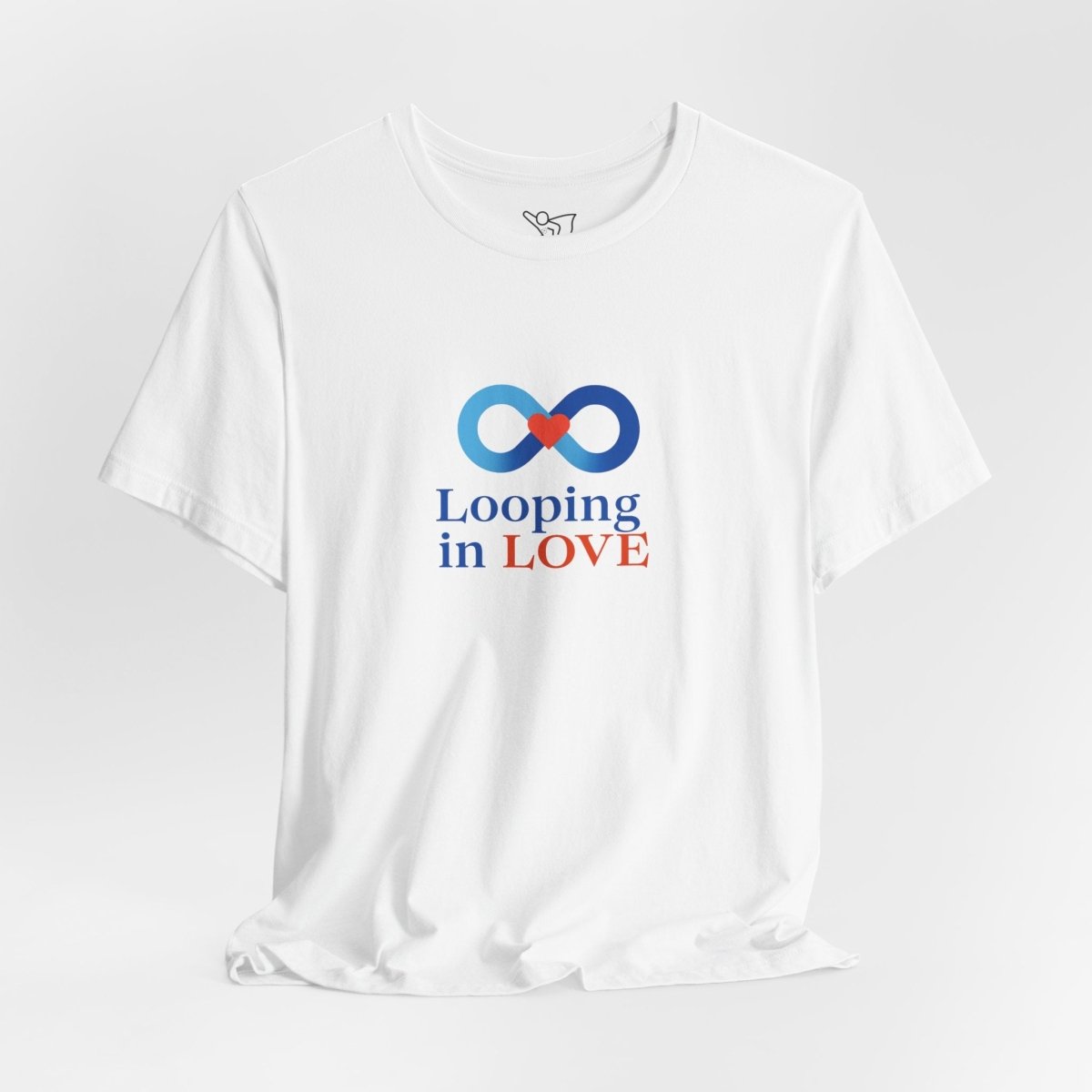 "Looping in LOVE" Unisex Tee | Perfect Gift for Couples, Valentine's Day, Anniversary, Casual Wear, Love Theme CW - 1 Blue - AI Tee Hero