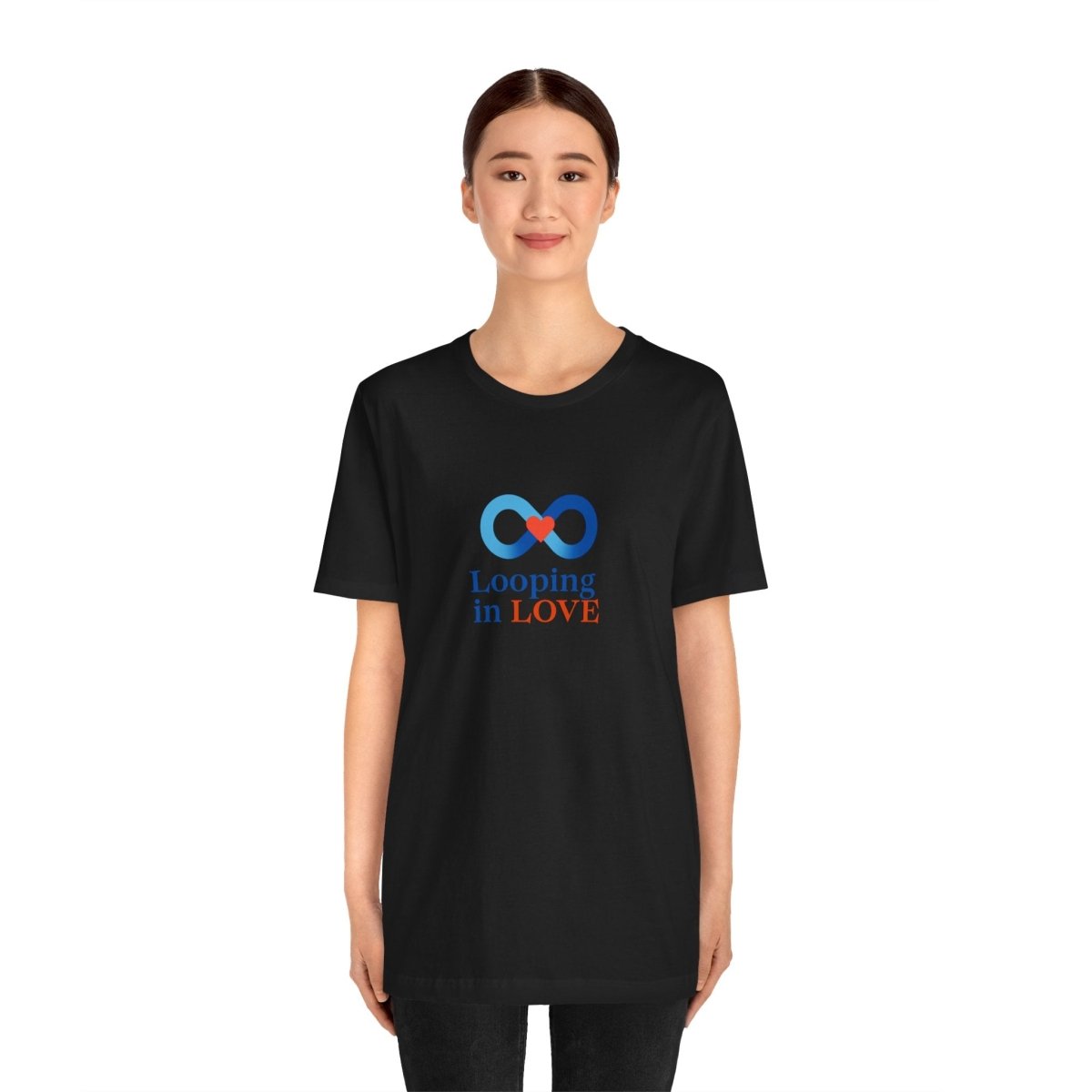 "Looping in LOVE" Unisex Tee | Perfect Gift for Couples, Valentine's Day, Anniversary, Casual Wear, Love Theme CW - 1 Blue - AI Tee Hero