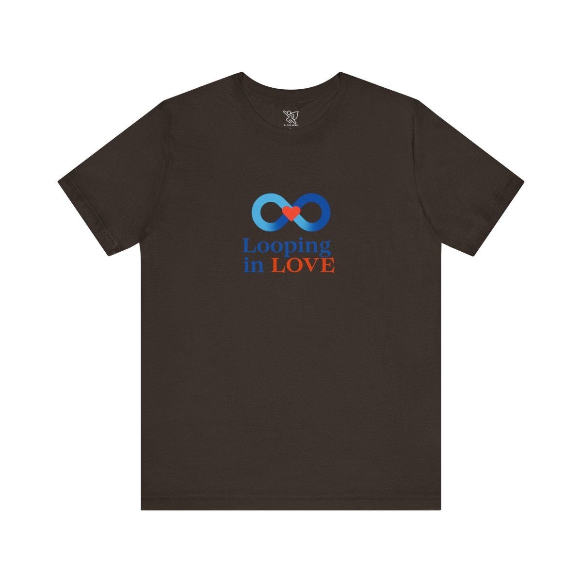 "Looping in LOVE" Unisex Tee | Perfect Gift for Couples, Valentine's Day, Anniversary, Casual Wear, Love Theme CW - 1 Blue - AI Tee Hero