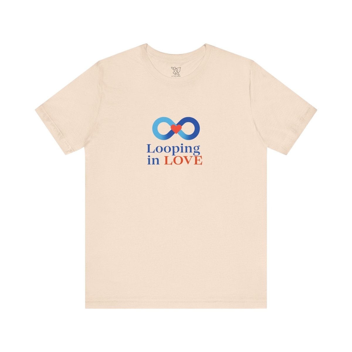 "Looping in LOVE" Unisex Tee | Perfect Gift for Couples, Valentine's Day, Anniversary, Casual Wear, Love Theme CW - 1 Blue - AI Tee Hero