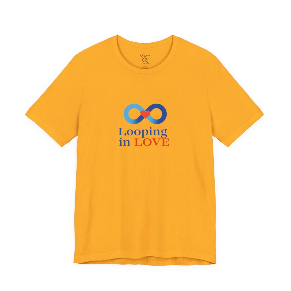 "Looping in LOVE" Unisex Tee | Perfect Gift for Couples, Valentine's Day, Anniversary, Casual Wear, Love Theme CW - 1 Blue - AI Tee Hero