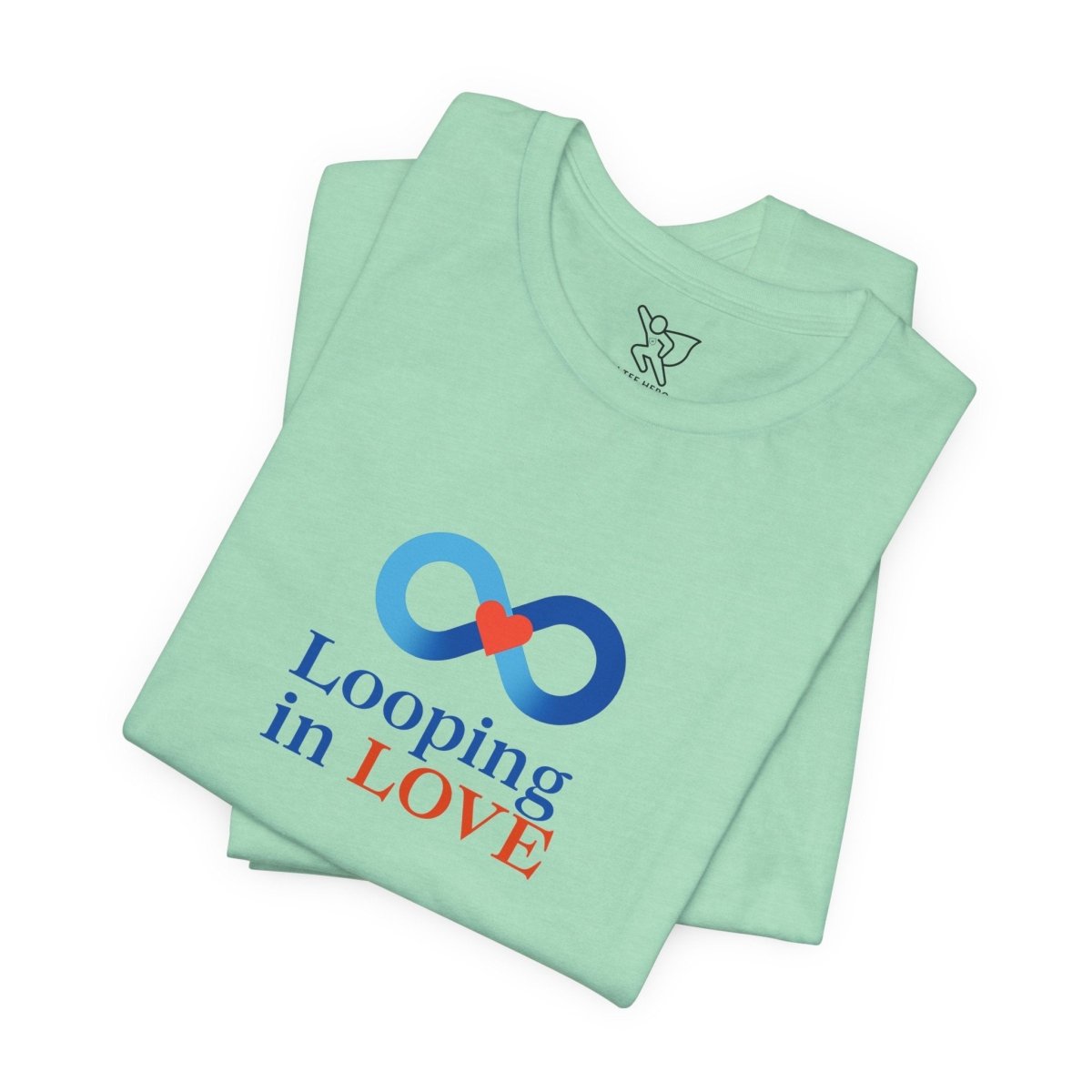 "Looping in LOVE" Unisex Tee | Perfect Gift for Couples, Valentine's Day, Anniversary, Casual Wear, Love Theme CW - 1 Blue - AI Tee Hero