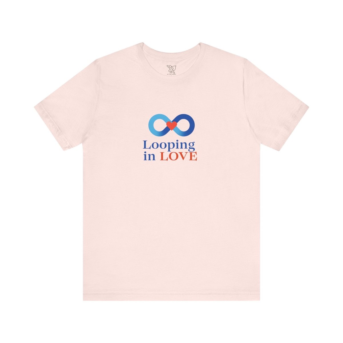 "Looping in LOVE" Unisex Tee | Perfect Gift for Couples, Valentine's Day, Anniversary, Casual Wear, Love Theme CW - 1 Blue - AI Tee Hero