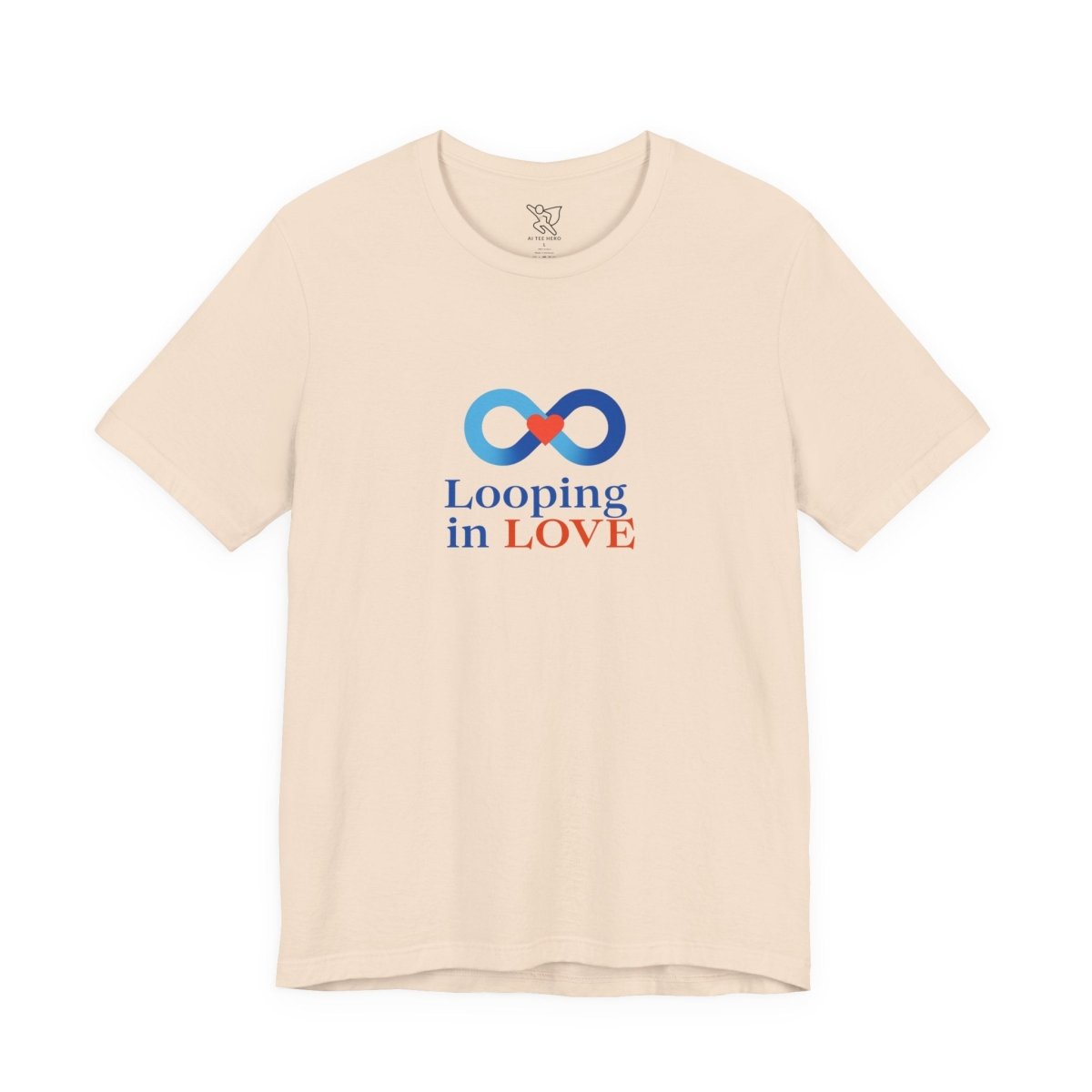 "Looping in LOVE" Unisex Tee | Perfect Gift for Couples, Valentine's Day, Anniversary, Casual Wear, Love Theme CW - 1 Blue - AI Tee Hero