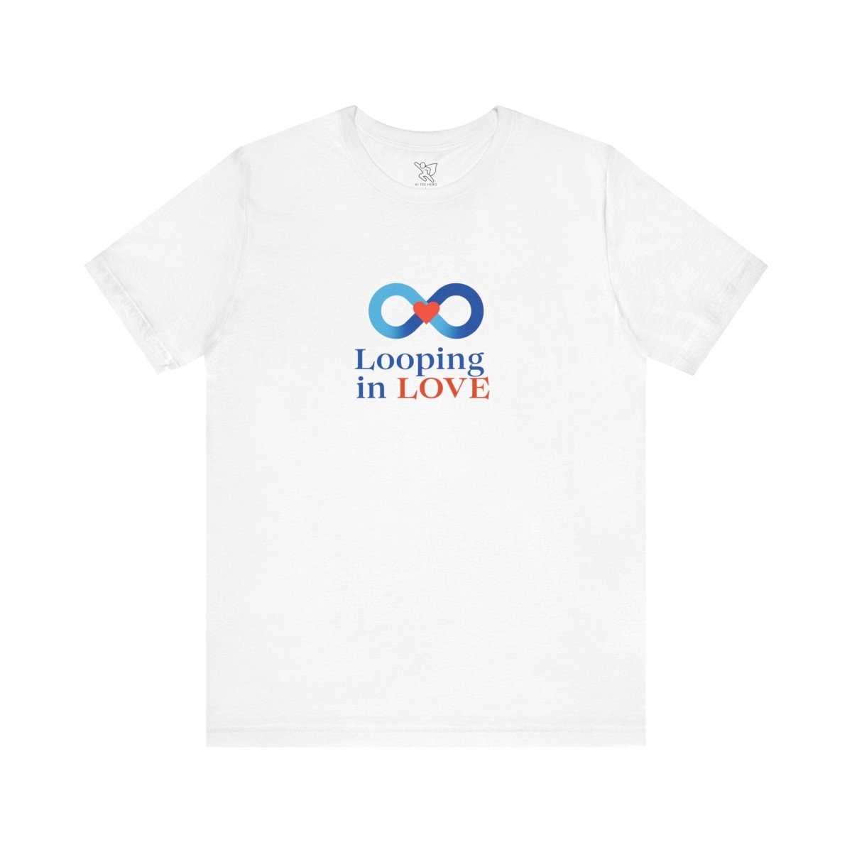 "Looping in LOVE" Unisex Tee | Perfect Gift for Couples, Valentine's Day, Anniversary, Casual Wear, Love Theme CW - 1 Blue - AI Tee Hero