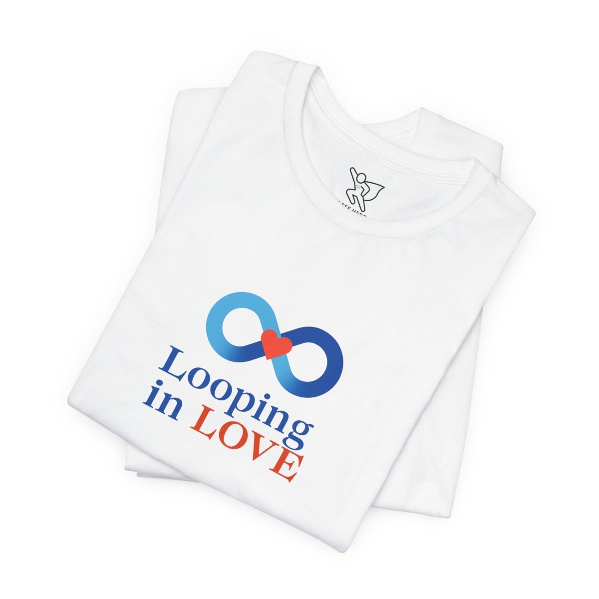"Looping in LOVE" Unisex Tee | Perfect Gift for Couples, Valentine's Day, Anniversary, Casual Wear, Love Theme CW - 1 Blue - AI Tee Hero