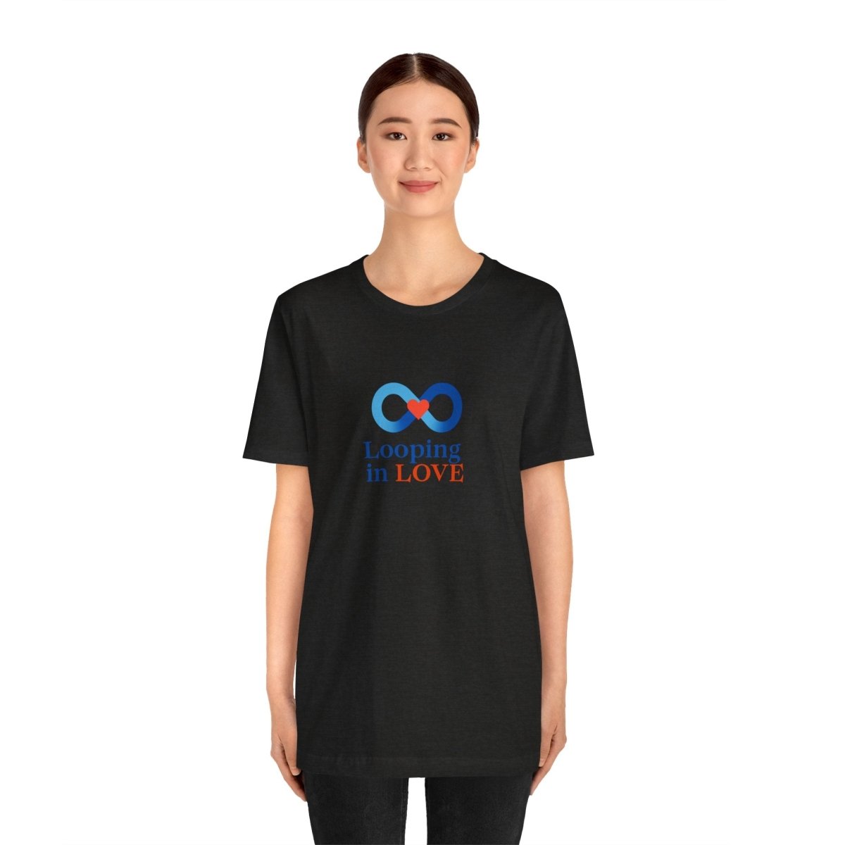 "Looping in LOVE" Unisex Tee | Perfect Gift for Couples, Valentine's Day, Anniversary, Casual Wear, Love Theme CW - 1 Blue - AI Tee Hero