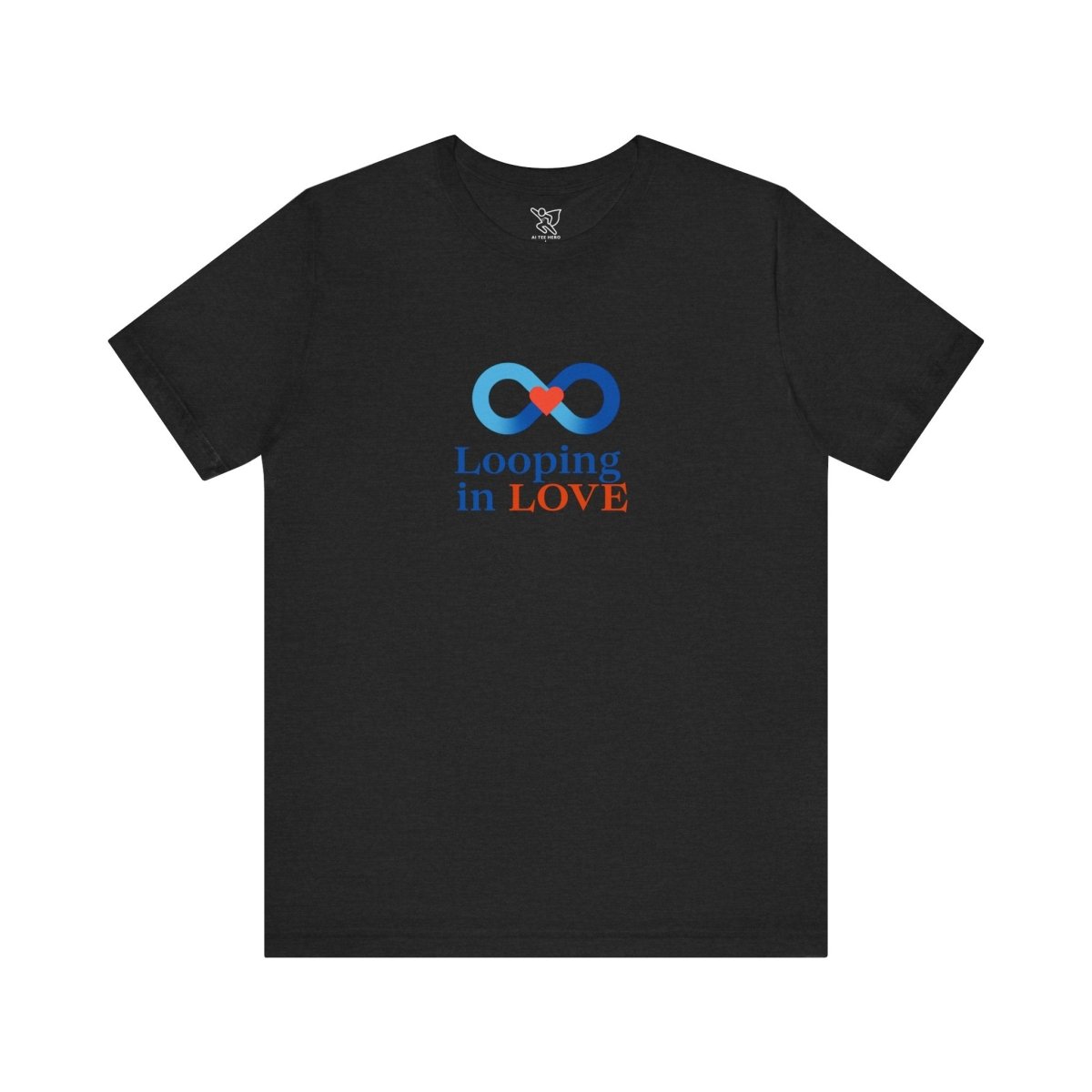 "Looping in LOVE" Unisex Tee | Perfect Gift for Couples, Valentine's Day, Anniversary, Casual Wear, Love Theme CW - 1 Blue - AI Tee Hero