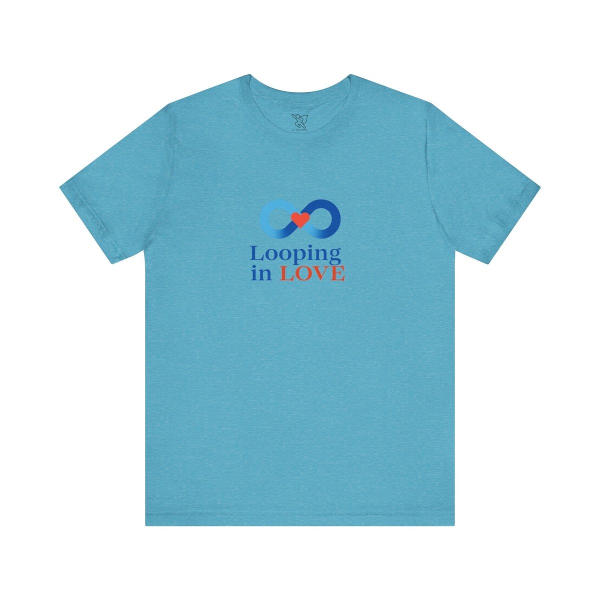 "Looping in LOVE" Unisex Tee | Perfect Gift for Couples, Valentine's Day, Anniversary, Casual Wear, Love Theme CW - 1 Blue - AI Tee Hero