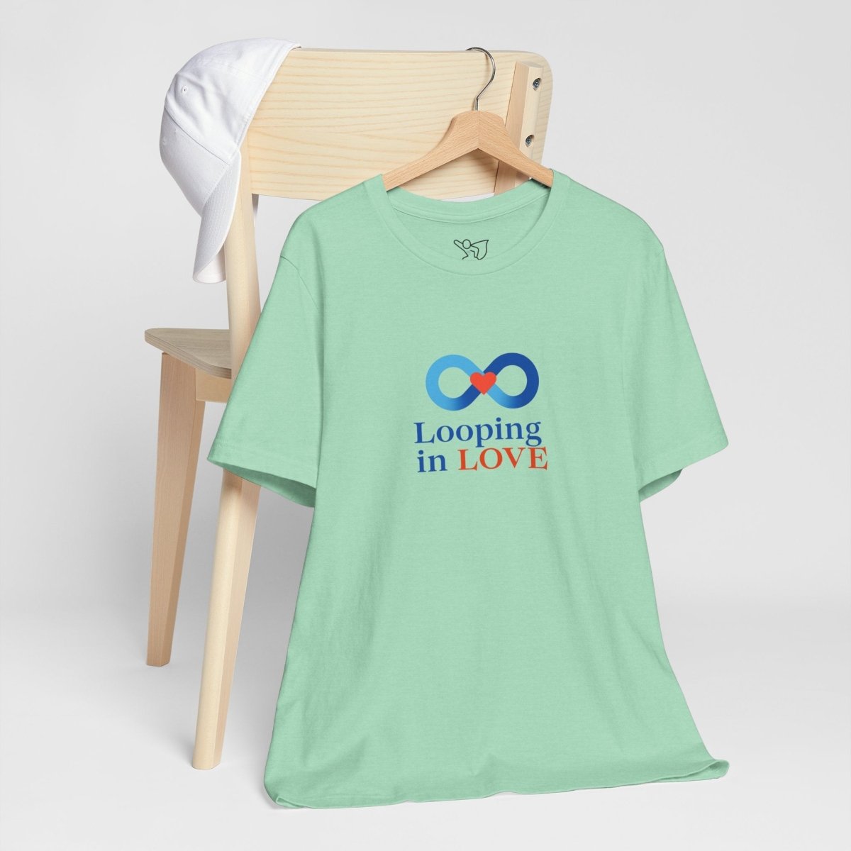 "Looping in LOVE" Unisex Tee | Perfect Gift for Couples, Valentine's Day, Anniversary, Casual Wear, Love Theme CW - 1 Blue - AI Tee Hero