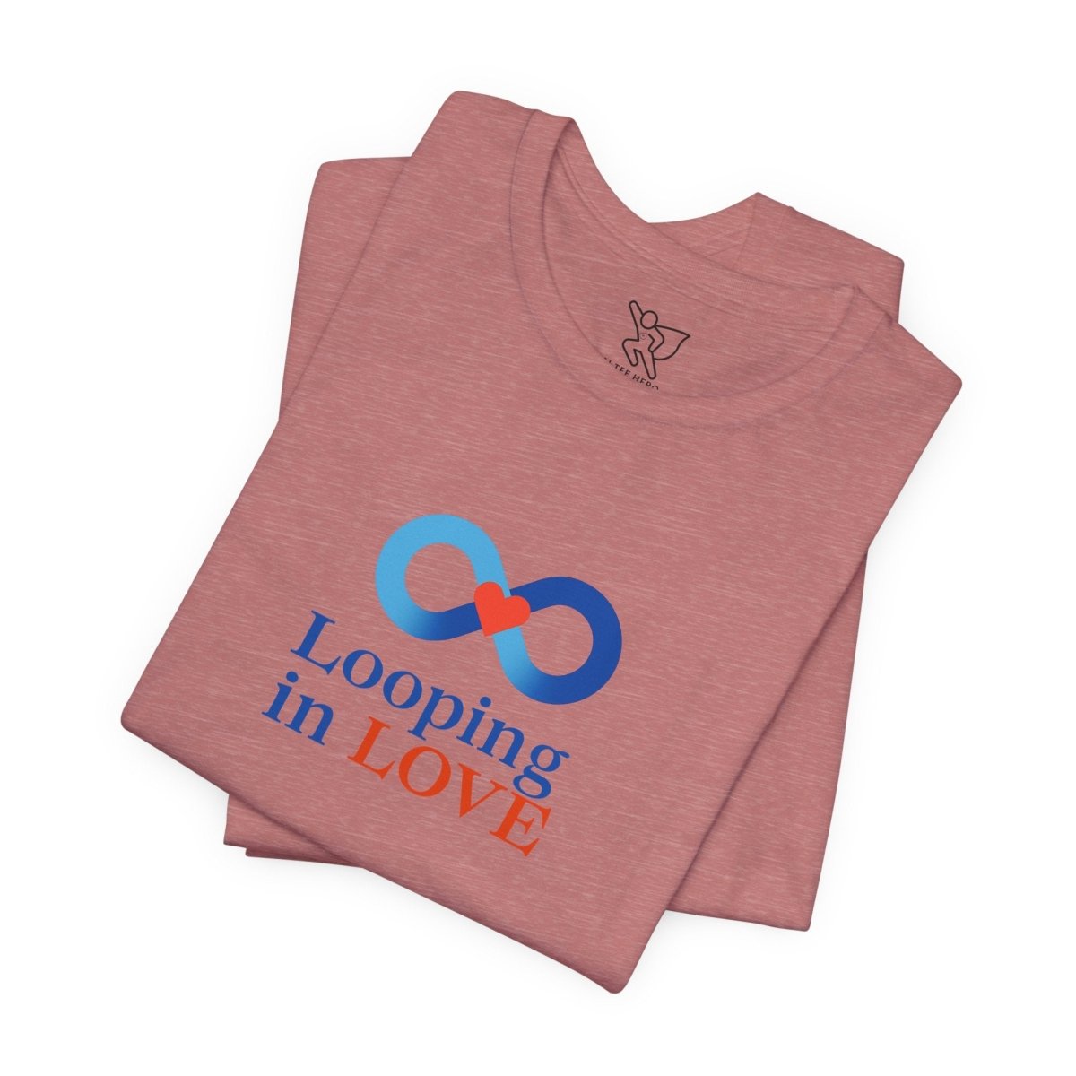 "Looping in LOVE" Unisex Tee | Perfect Gift for Couples, Valentine's Day, Anniversary, Casual Wear, Love Theme CW - 1 Blue - AI Tee Hero