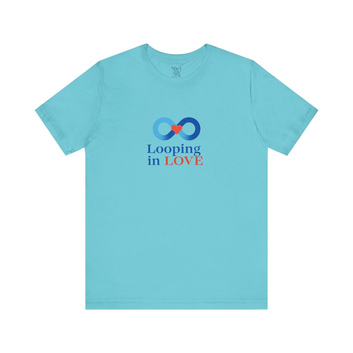 "Looping in LOVE" Unisex Tee | Perfect Gift for Couples, Valentine's Day, Anniversary, Casual Wear, Love Theme CW - 1 Blue - AI Tee Hero