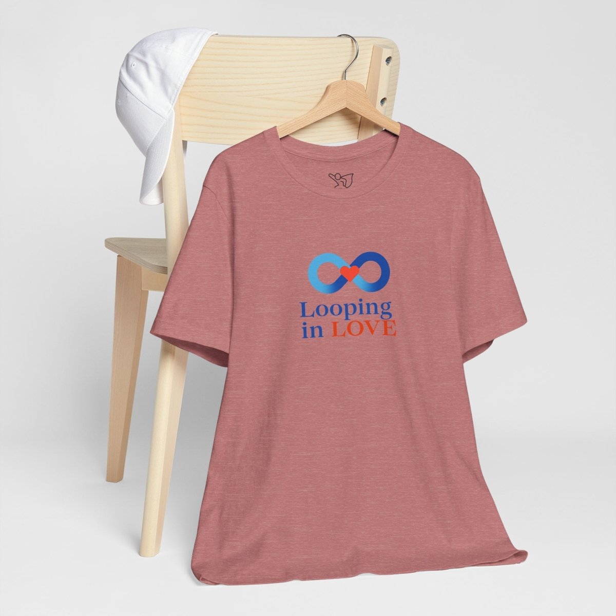"Looping in LOVE" Unisex Tee | Perfect Gift for Couples, Valentine's Day, Anniversary, Casual Wear, Love Theme CW - 1 Blue - AI Tee Hero