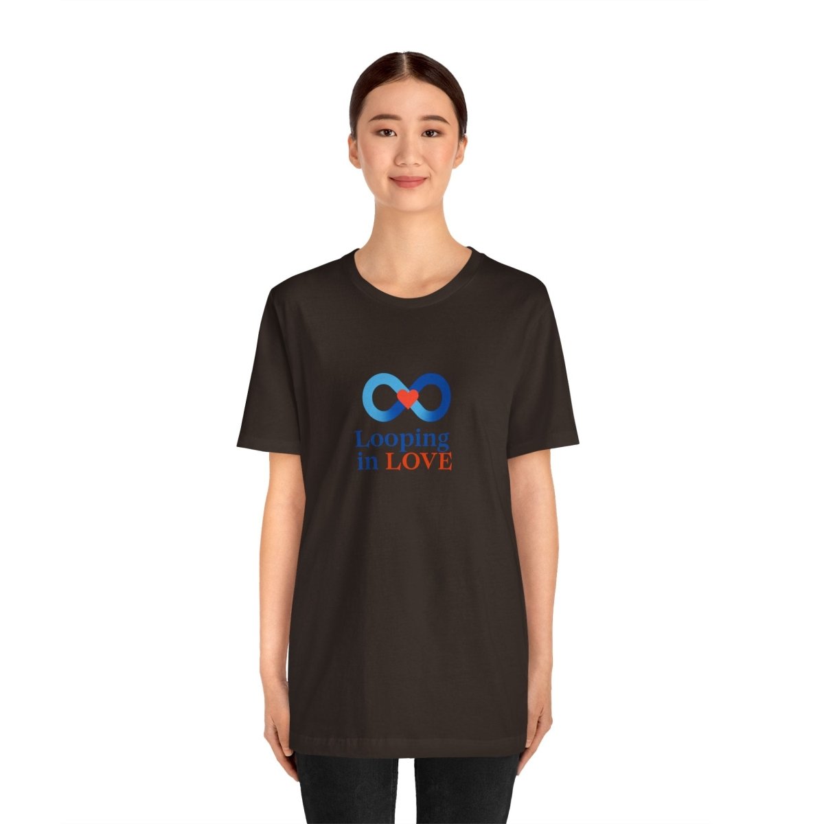 "Looping in LOVE" Unisex Tee | Perfect Gift for Couples, Valentine's Day, Anniversary, Casual Wear, Love Theme CW - 1 Blue - AI Tee Hero