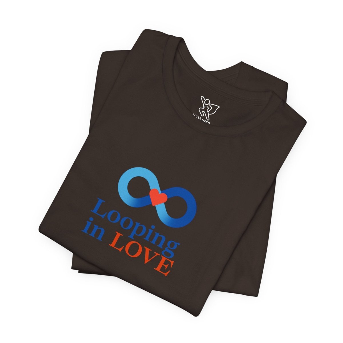 "Looping in LOVE" Unisex Tee | Perfect Gift for Couples, Valentine's Day, Anniversary, Casual Wear, Love Theme CW - 1 Blue - AI Tee Hero