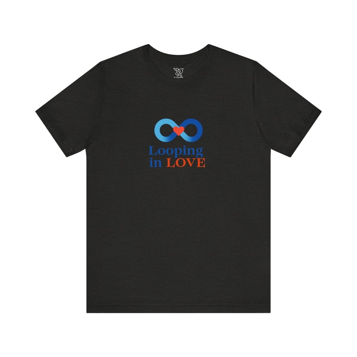 "Looping in LOVE" Unisex Tee | Perfect Gift for Couples, Valentine's Day, Anniversary, Casual Wear, Love Theme CW - 1 Blue - AI Tee Hero